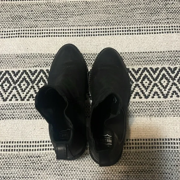 Thursday Knockout Black Leather Heeled Boots - Picture 6 of 9